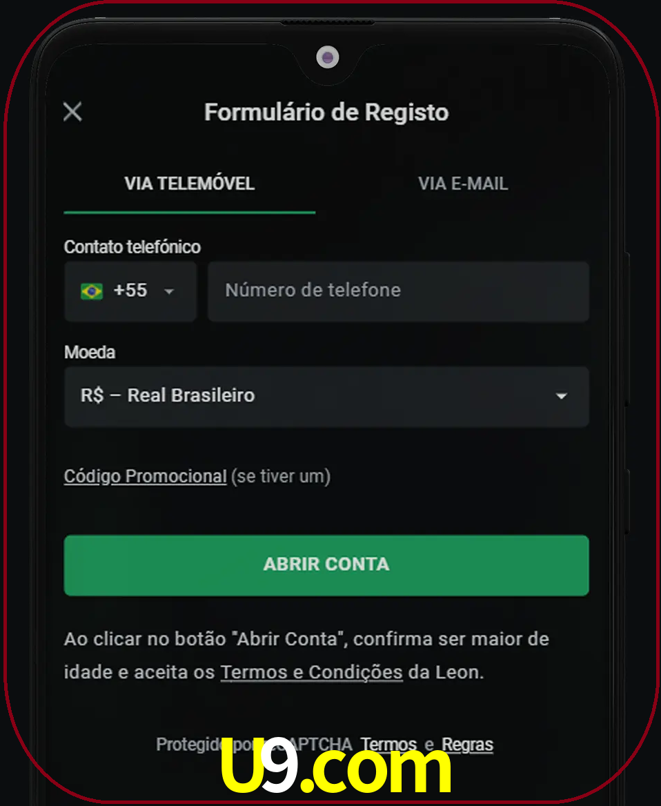 Abra o aplicativo e inicie o processo de registro.