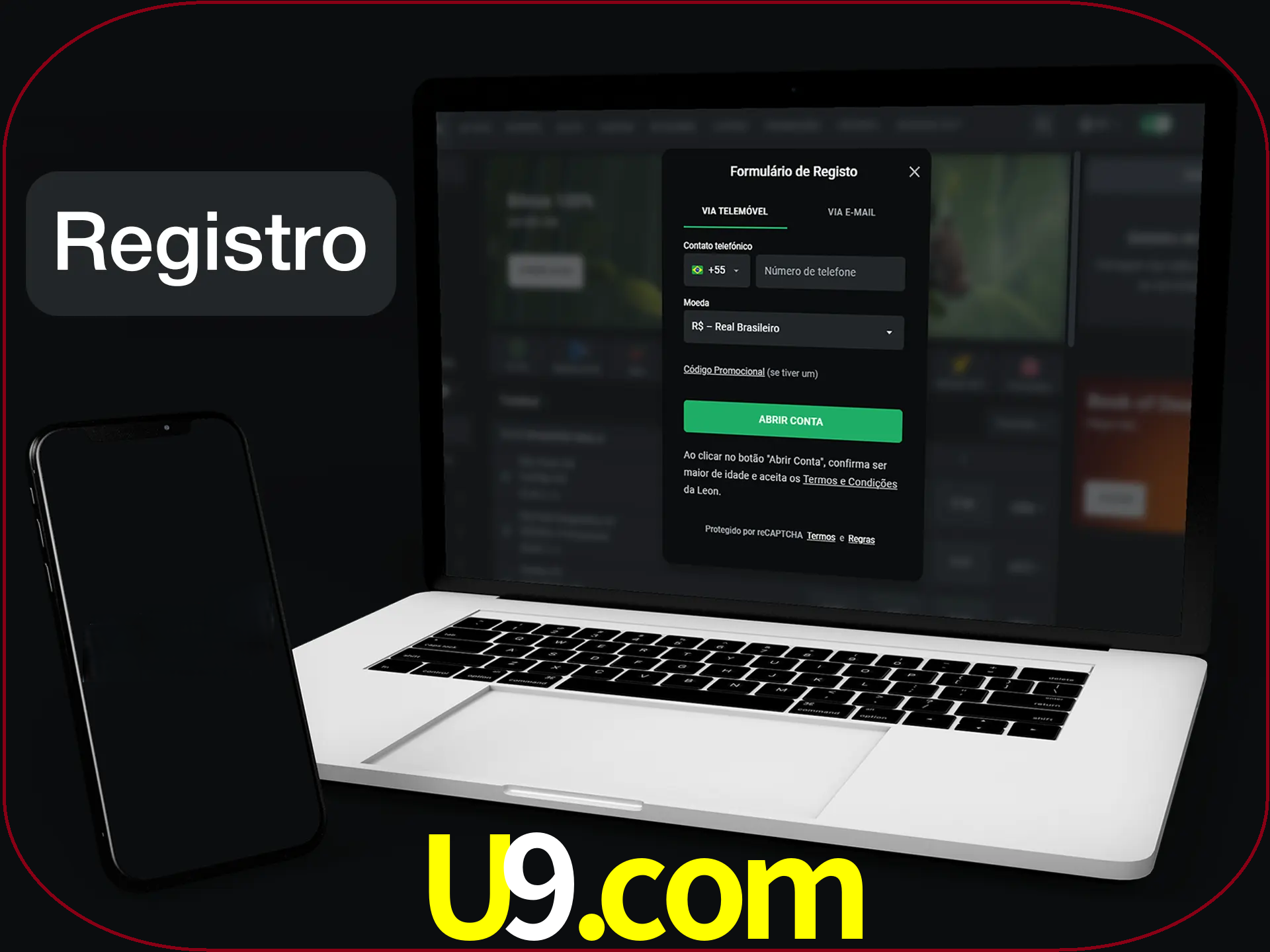 O registro na LeonBet é simples.