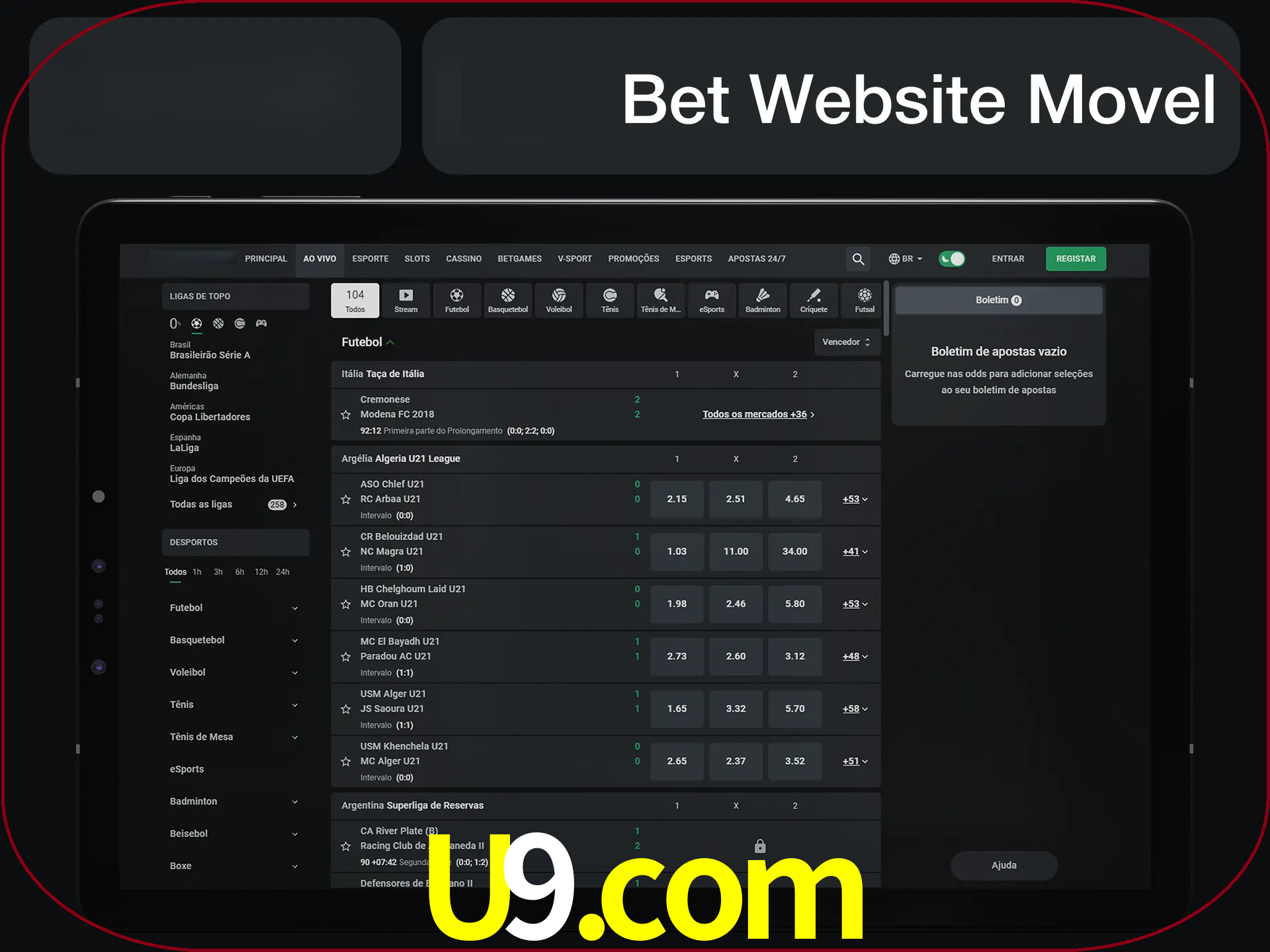 Use nosso website em qualquer dispositivo.